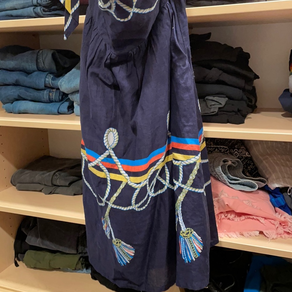 Halter strap navy dress